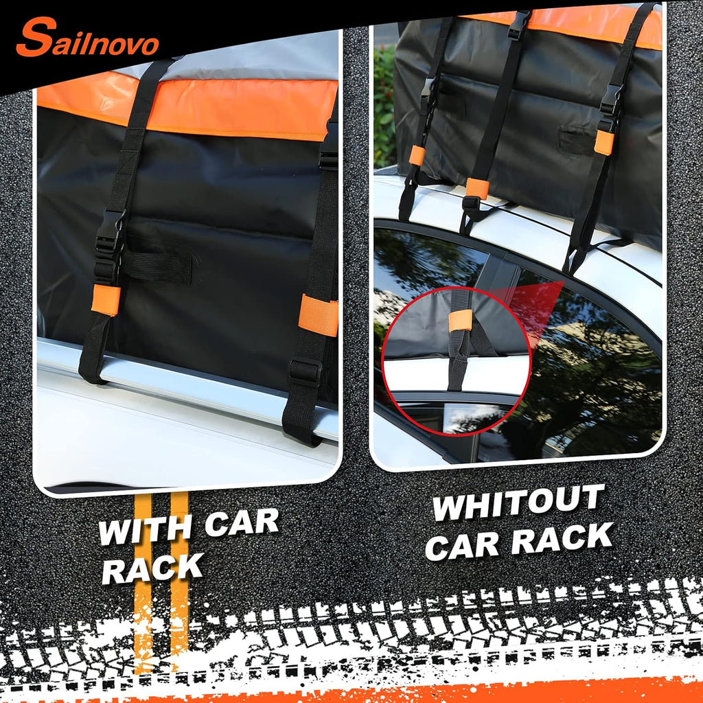Waterproof 20 Cubic Feet Rooftop Cargo Carrier with Anti-Slip Mat and Straps Q106891
