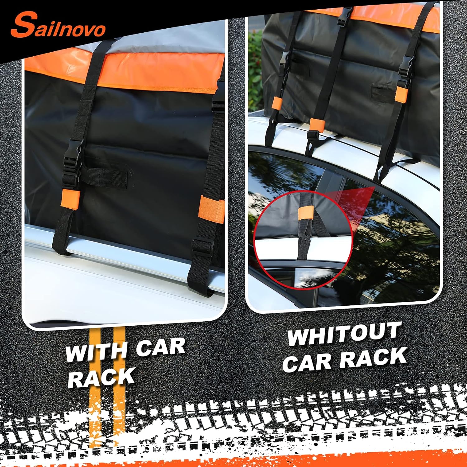 Waterproof 20 Cubic Feet Rooftop Cargo Carrier with Anti-Slip Mat and Straps Q106891