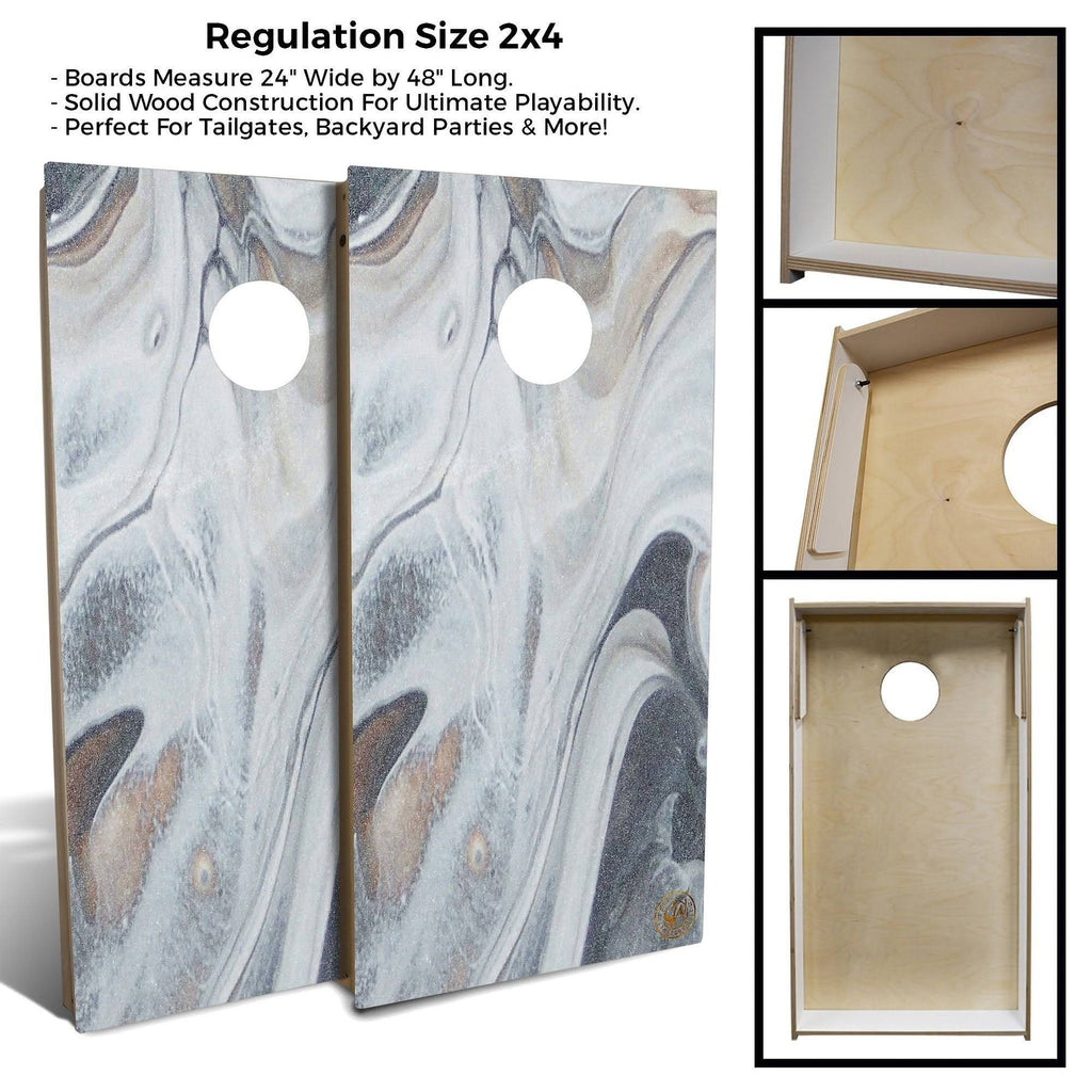 Gray Marble Cornhole Set 2x3 Boards Y337