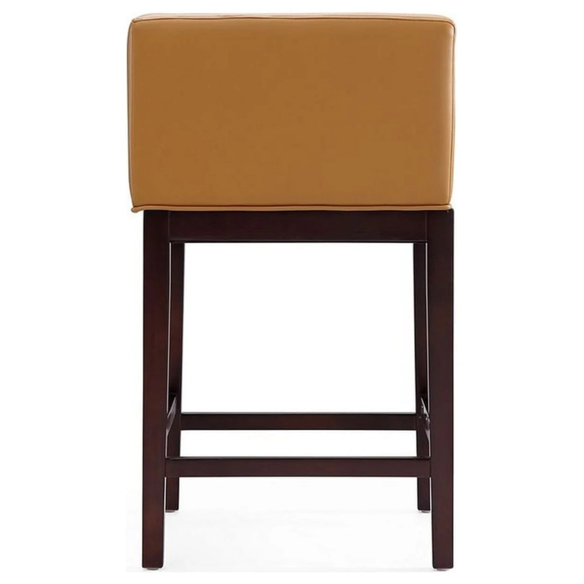 Camel and Dark Walnut Beech Wood Counter Height Bar Stool (Set of 2) D322