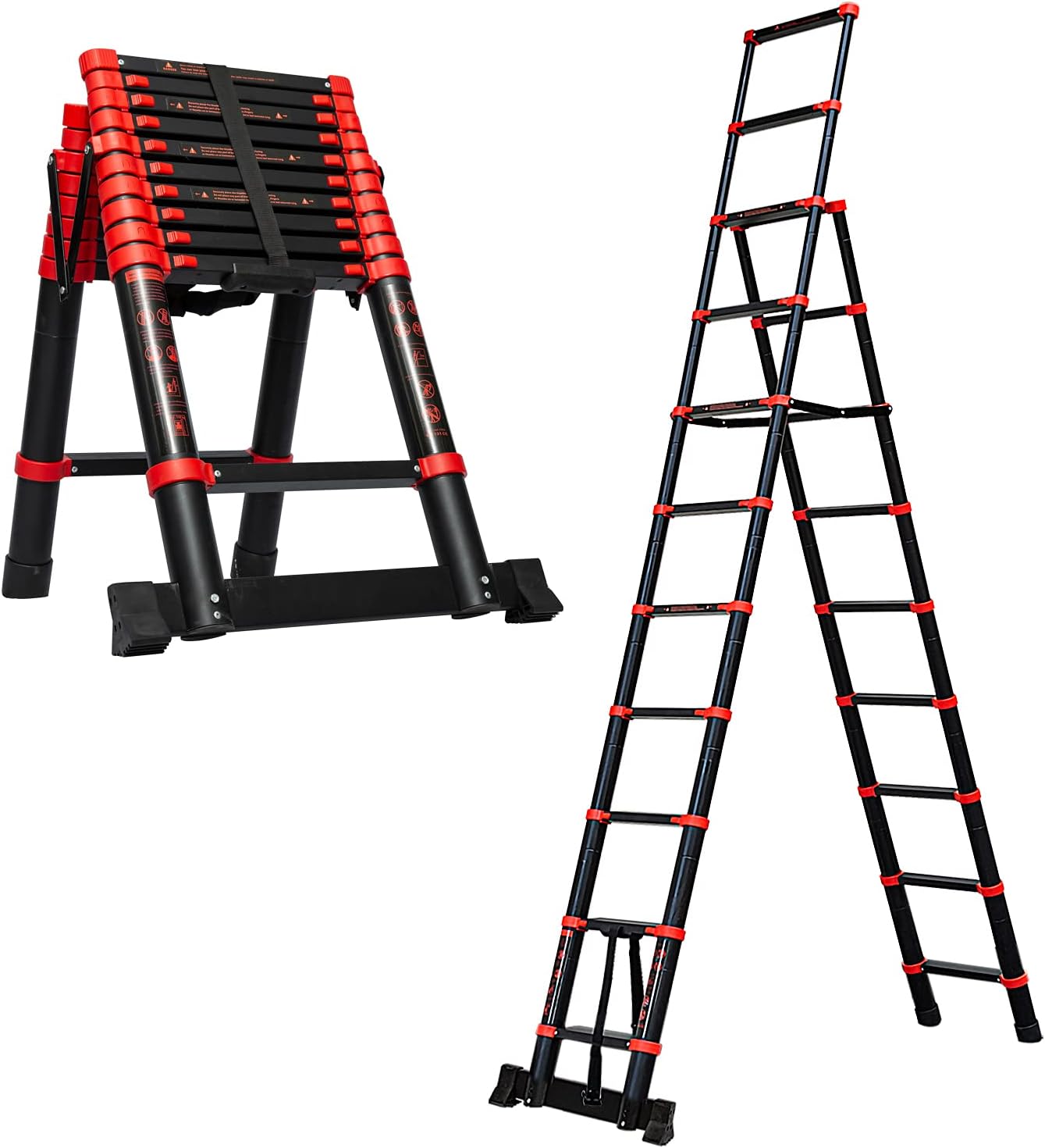 Telescopic Ladder 9+11 Aluminum A-Frame Extension Ladder W768