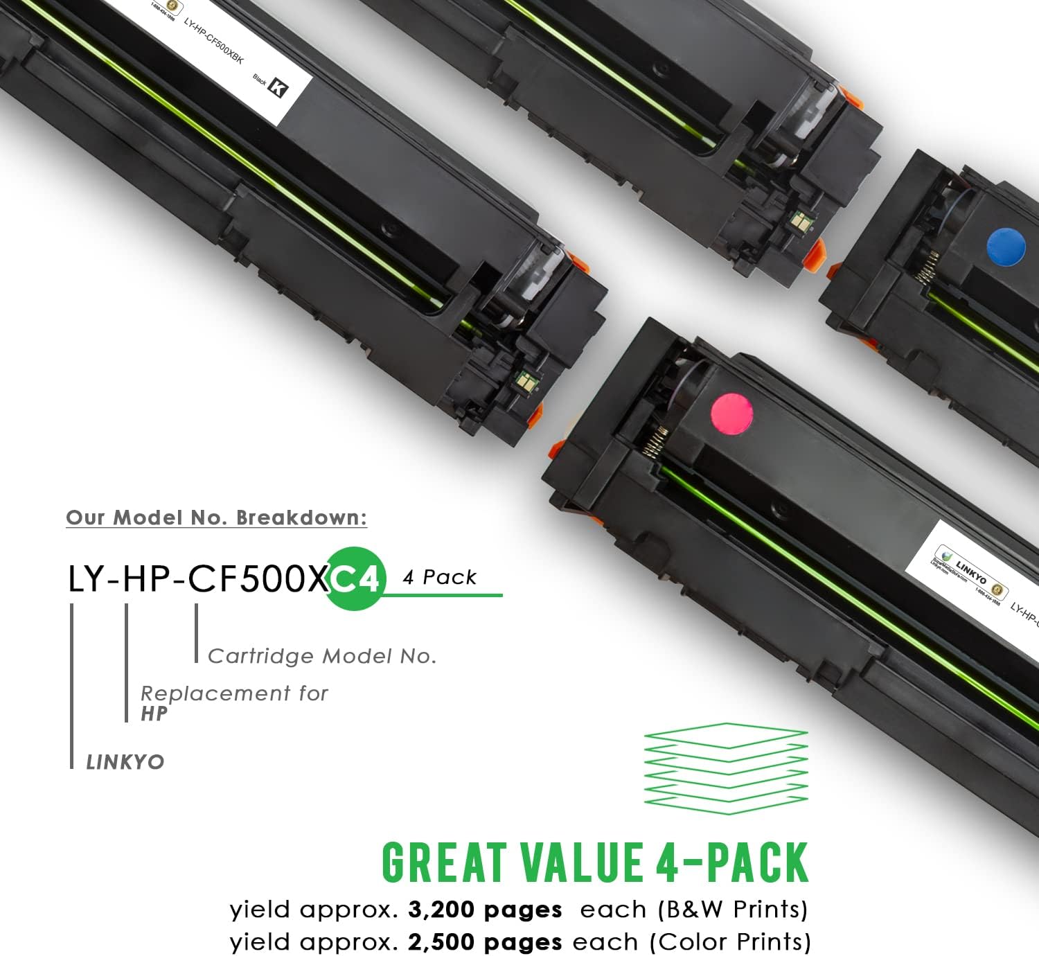 Compatible Toner Cartridge 4-Pack Black Cyan Magenta Yellow L269270