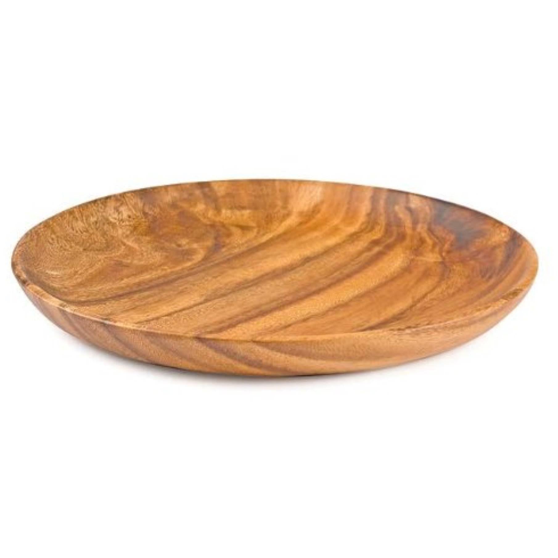 Acacia Wood Round Plate Set of 4 L98200