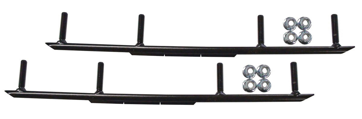 Orange XPT Snowmobile Skis with 6" Round Bars Complete Kit K96310
