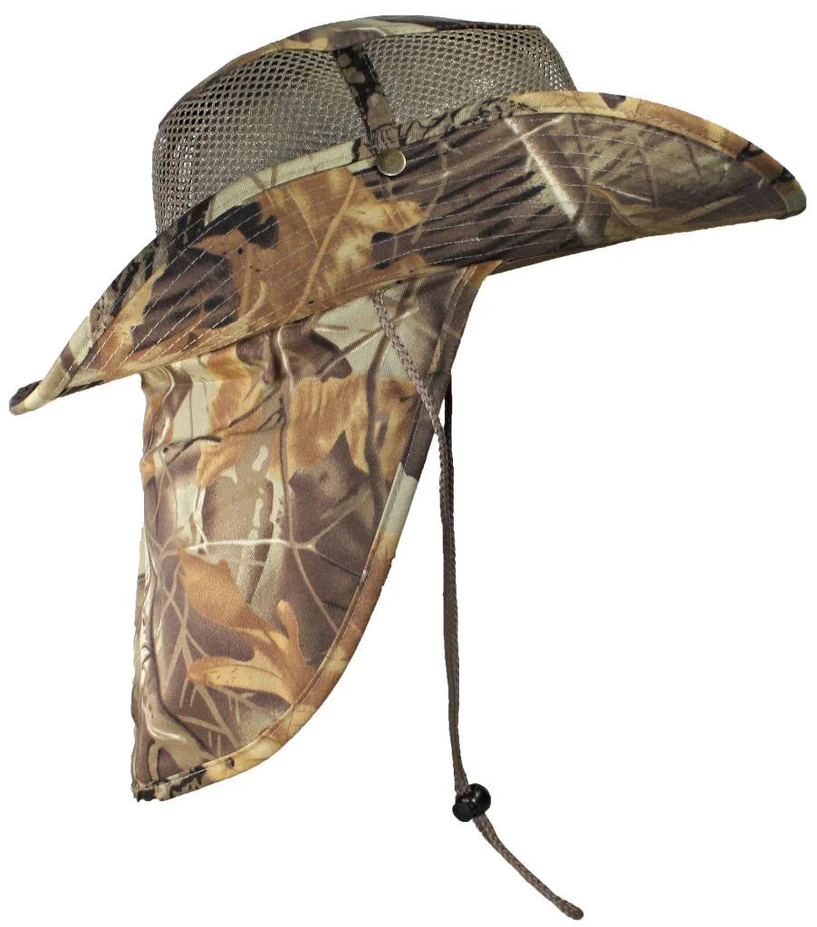 Wide Brim Safari Hat with Neck Flap W25517