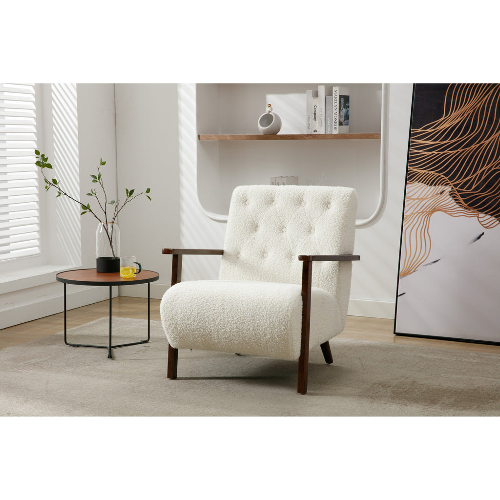 White Microsuede Accent Arm Chair N5828