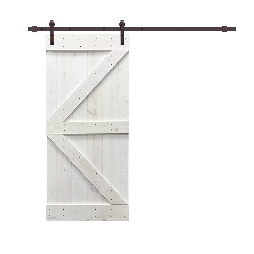 Ocean Blue Stained Wood Sliding Barn Door with Hardware Kit T463