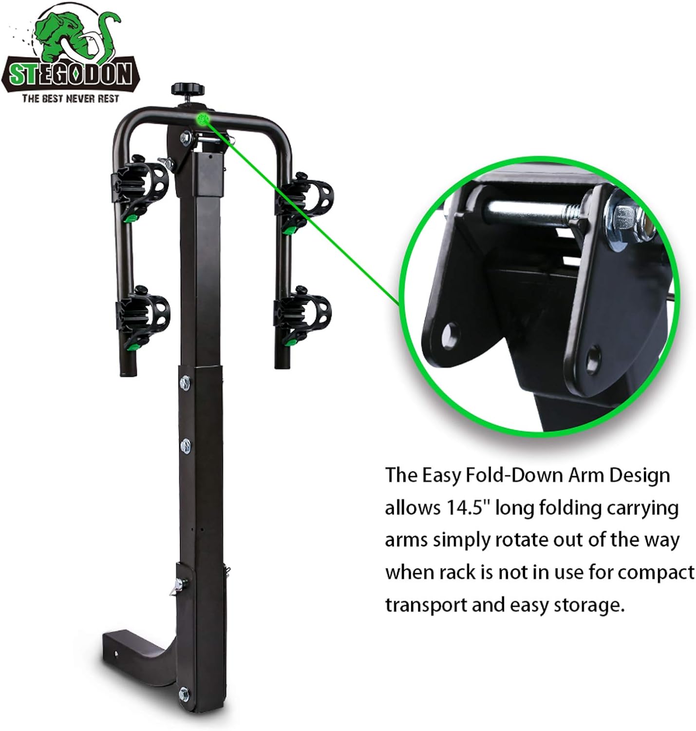 2 Bike Hitch Rack 2'' Hitch Receiver Heavy Duty Bicycle Carrier Racks Hitch Mount Double Foldable Rack Pack of 2 V898345