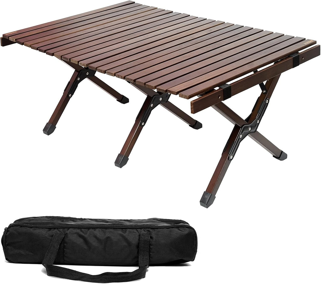 Portable Folding Wooden Camping Table with Carry Bag O176