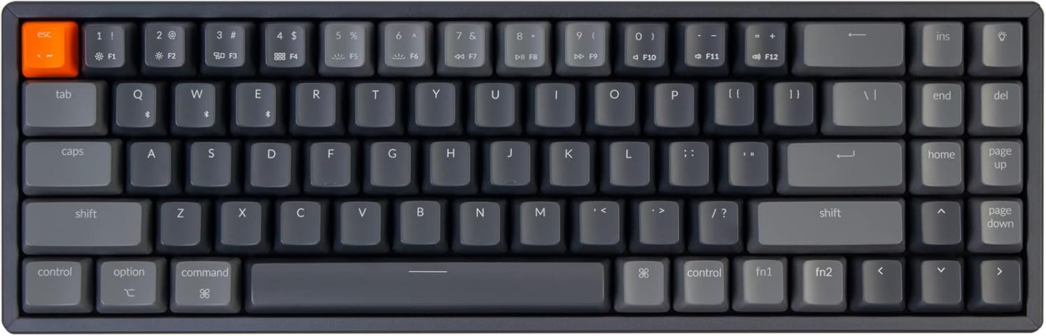 Keychron K14 70% Layout 72-Key Hot-Swappable Bluetooth Wireless/USB Wired Mechanical Keyboard with Gateron G Pro Brown Switch/RGB Backlit/Aluminum Frame Computer Keyboard M165