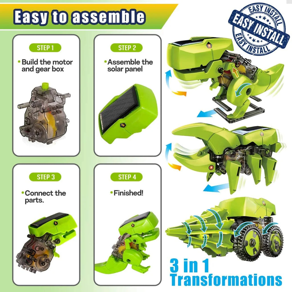 3-in-1 Solar Robot Kit DIY Dinosaurs Science Kits Toys I67816