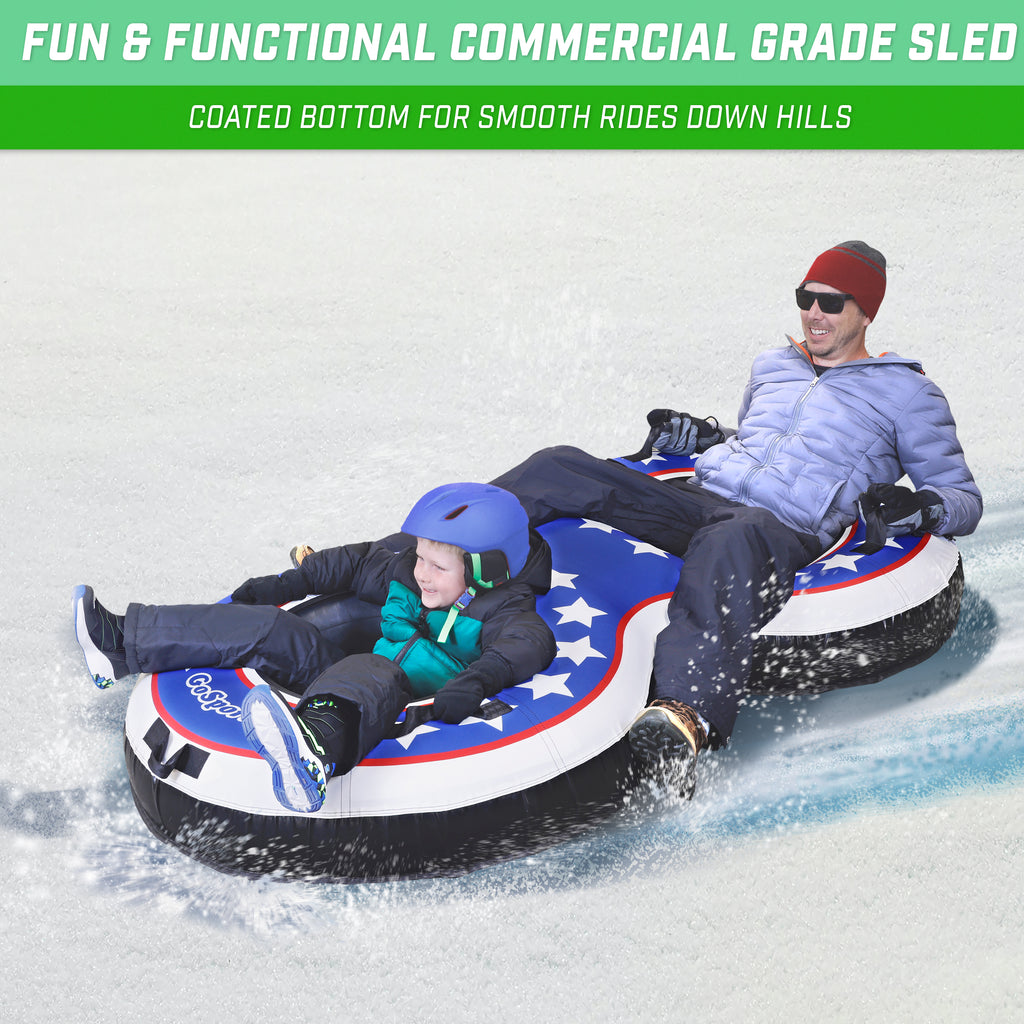 Heavy Duty 2 Person Winter Snow Tube with Canvas Cover S59685
