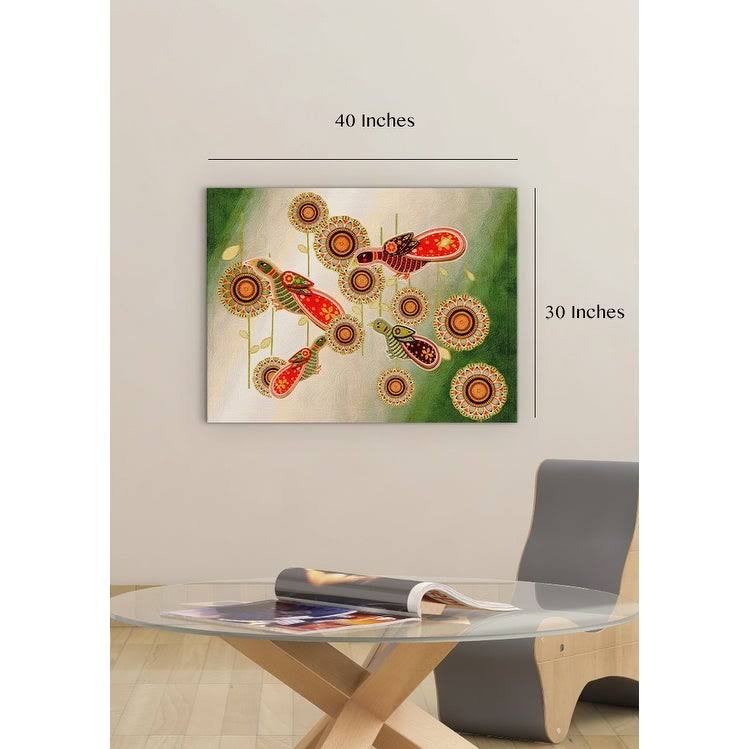 Cosmic Birds Premium Stretched Canvas in Multi-Color Z5191