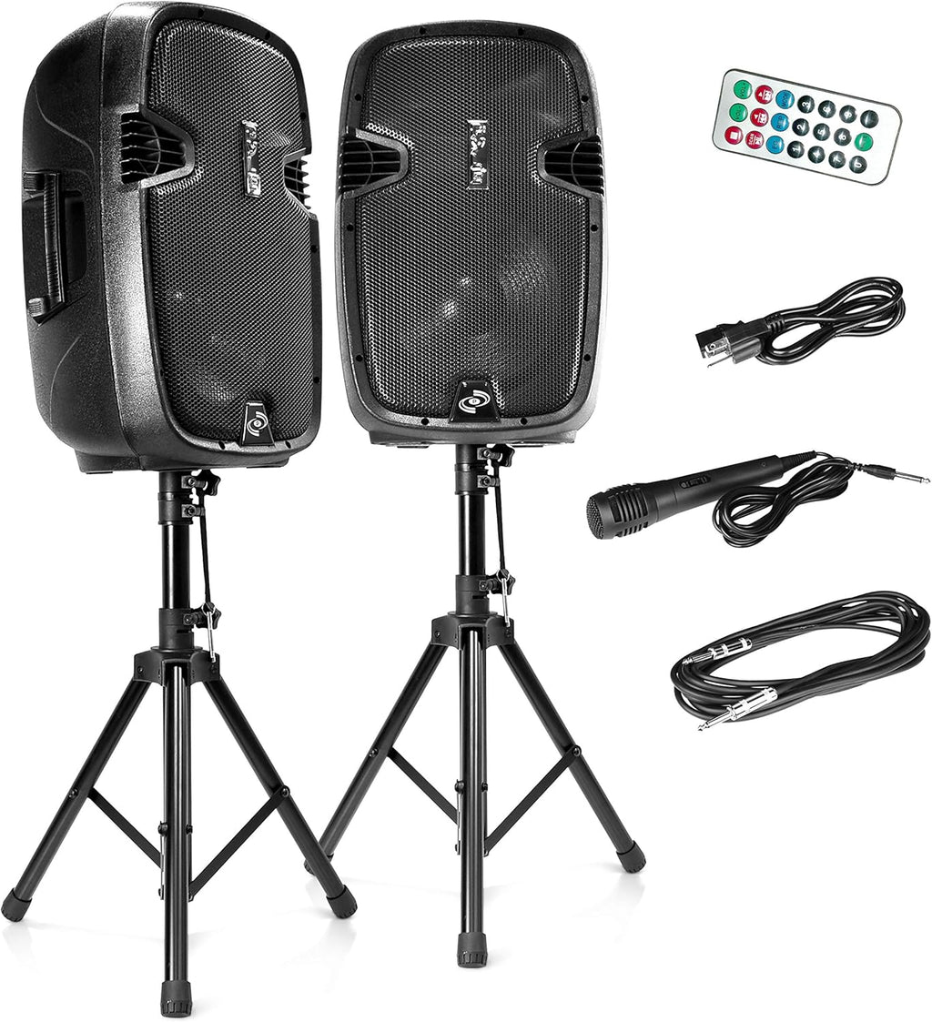 Wireless Portable PA Speaker System with Microphone Stand Q49050