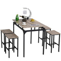 5 Piece Kitchen Table and 4 Stools Dining Set with Metal Legs N7102