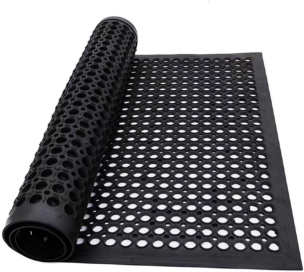 Black Non-Slip Rubber Kitchen Floor Mat H84353