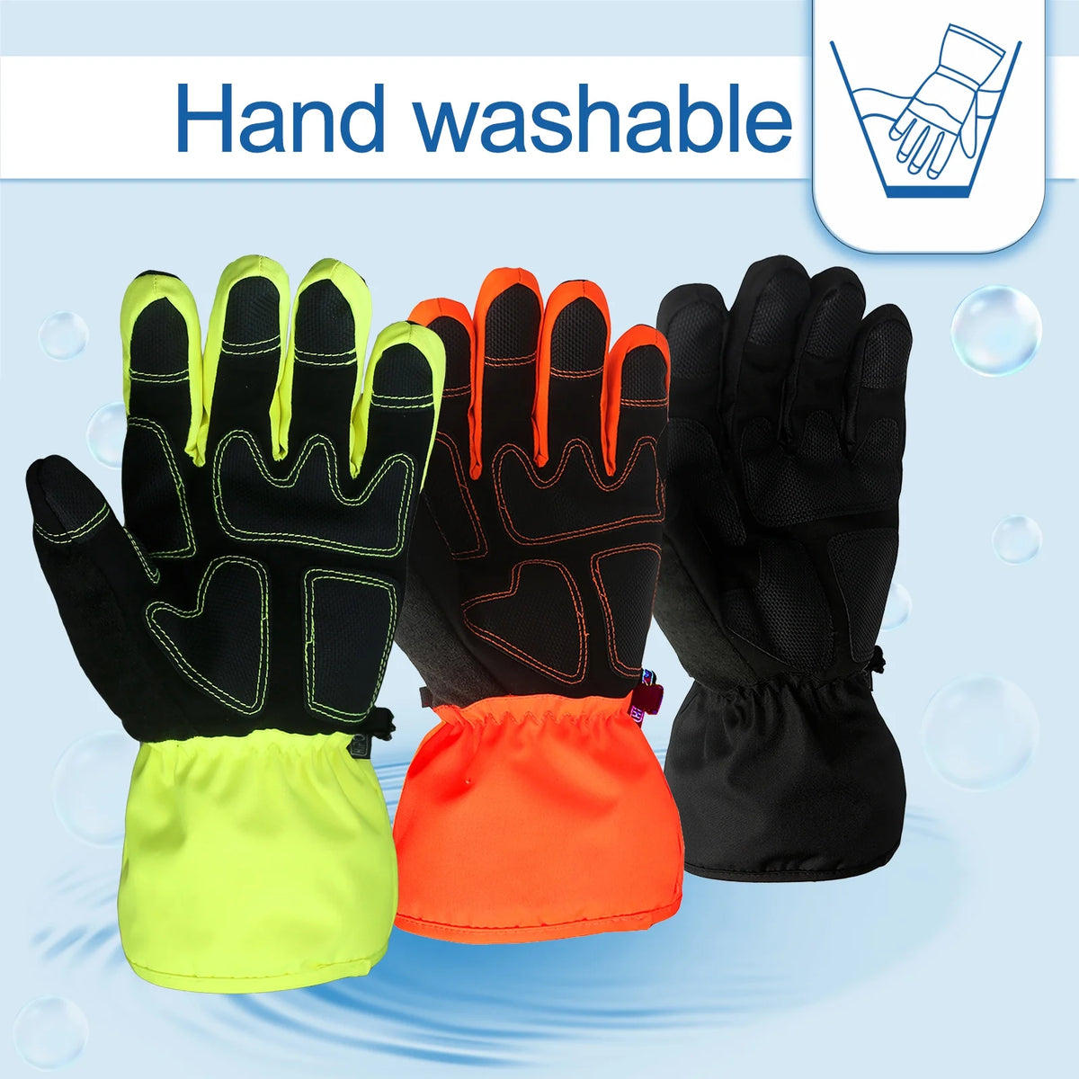 Waterproof Ski Gloves, 3M Thinsulate Winter Gloves (M, Black) A5207