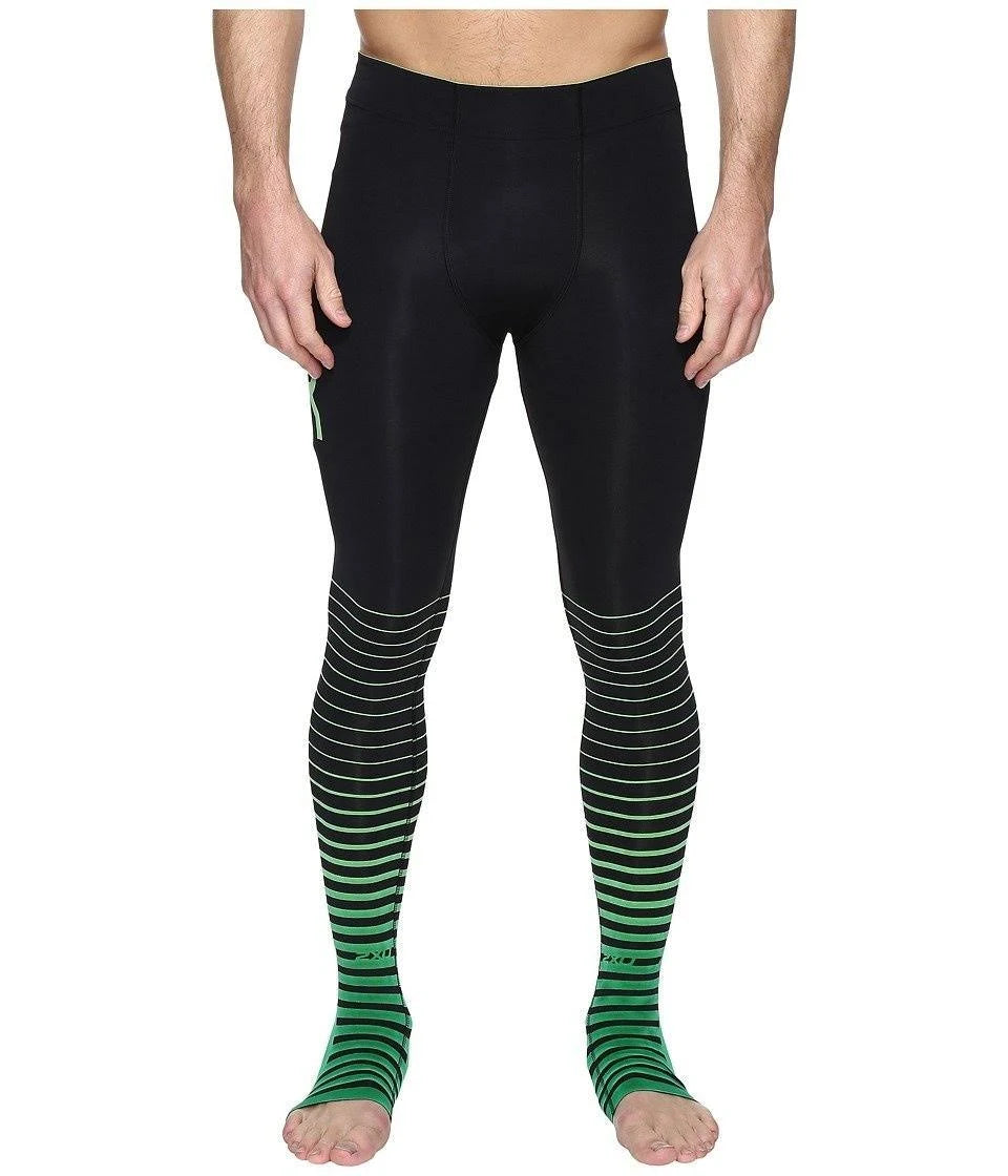 Black-Green XXL Compression Tights Y97457