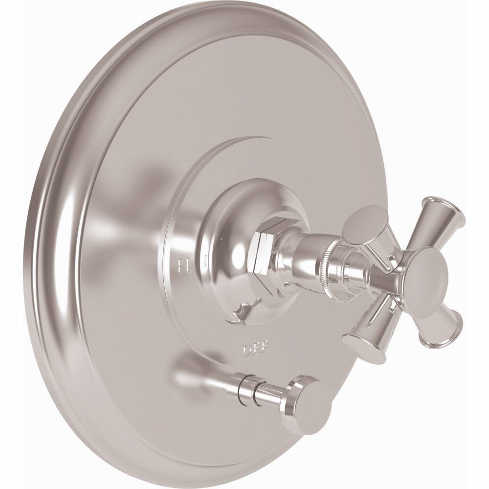 Satin Bronze Balanced Pressure Tub and Shower Diverter Plate with Cross Handle C411414
