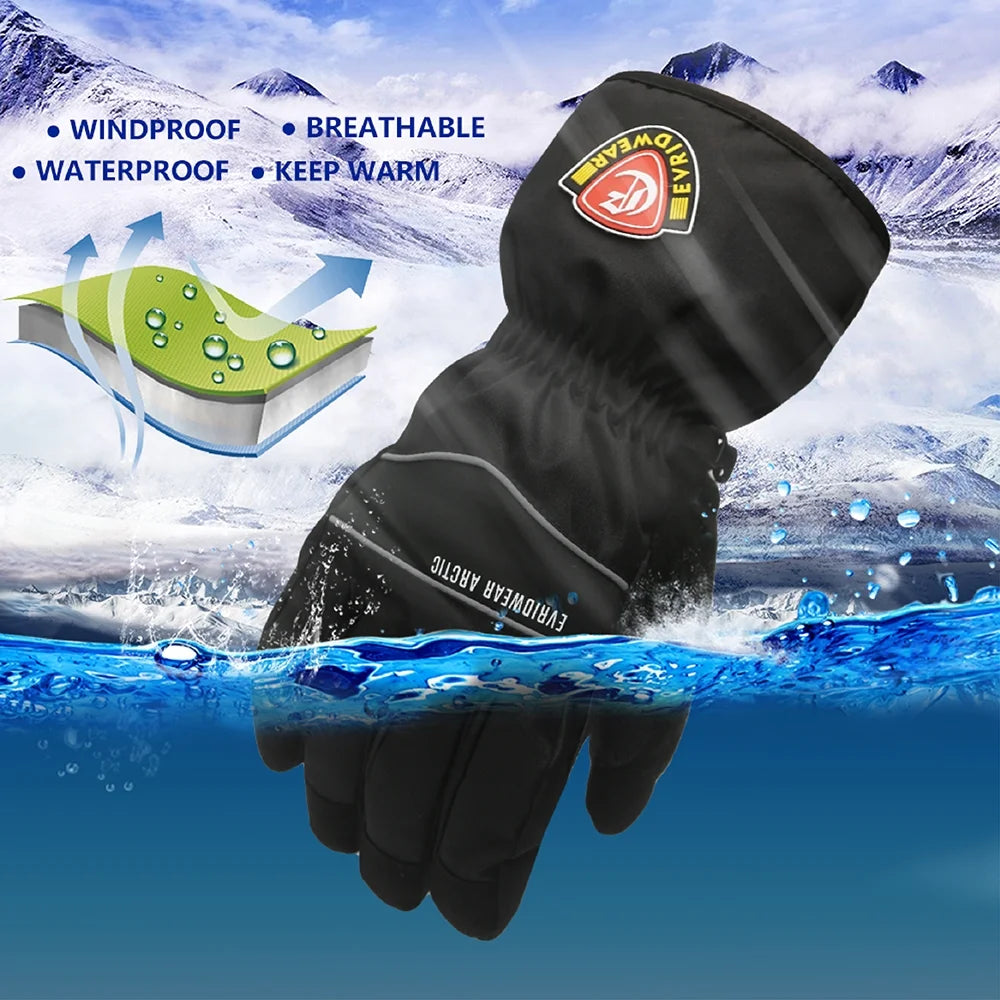 Waterproof Ski Gloves, 3M Thinsulate Winter Gloves (M, Black) A5207