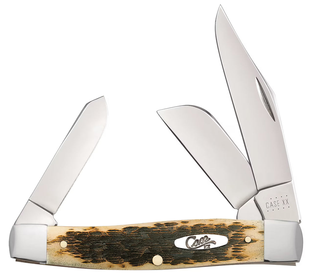 Smooth Jigged Amber Bone Stockman Knife X289162