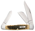 Smooth Jigged Amber Bone Stockman Knife X289162