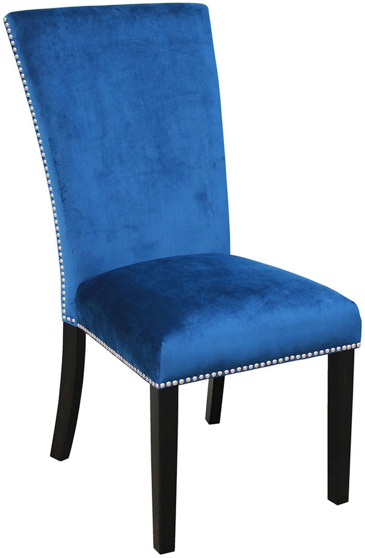 Blue Velvet Side Chair C486