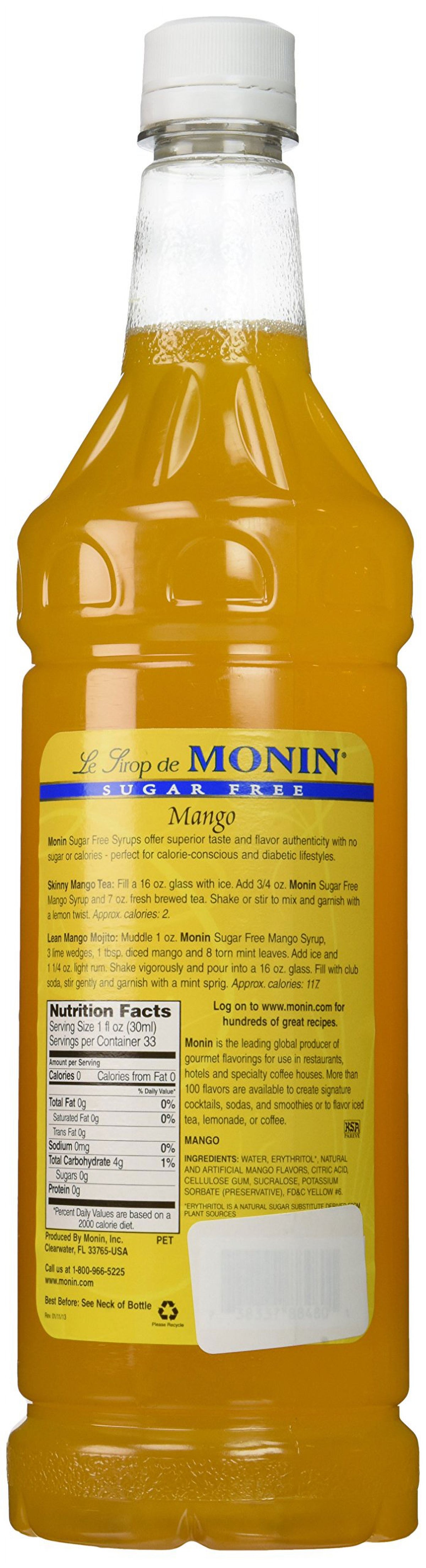 Sugar Free Mango Syrup, 33.8-Ounce Plastic Bottle M448