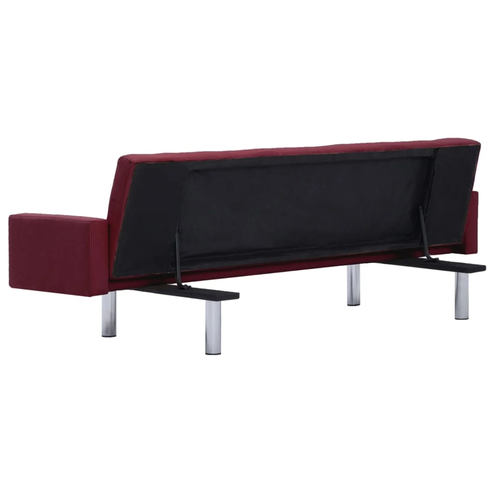 Red Fabric Sofa Bed with Armrest J40596