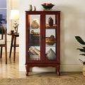 Walnut Wall Curio Cabinet with Tempered Glass Doors P409594