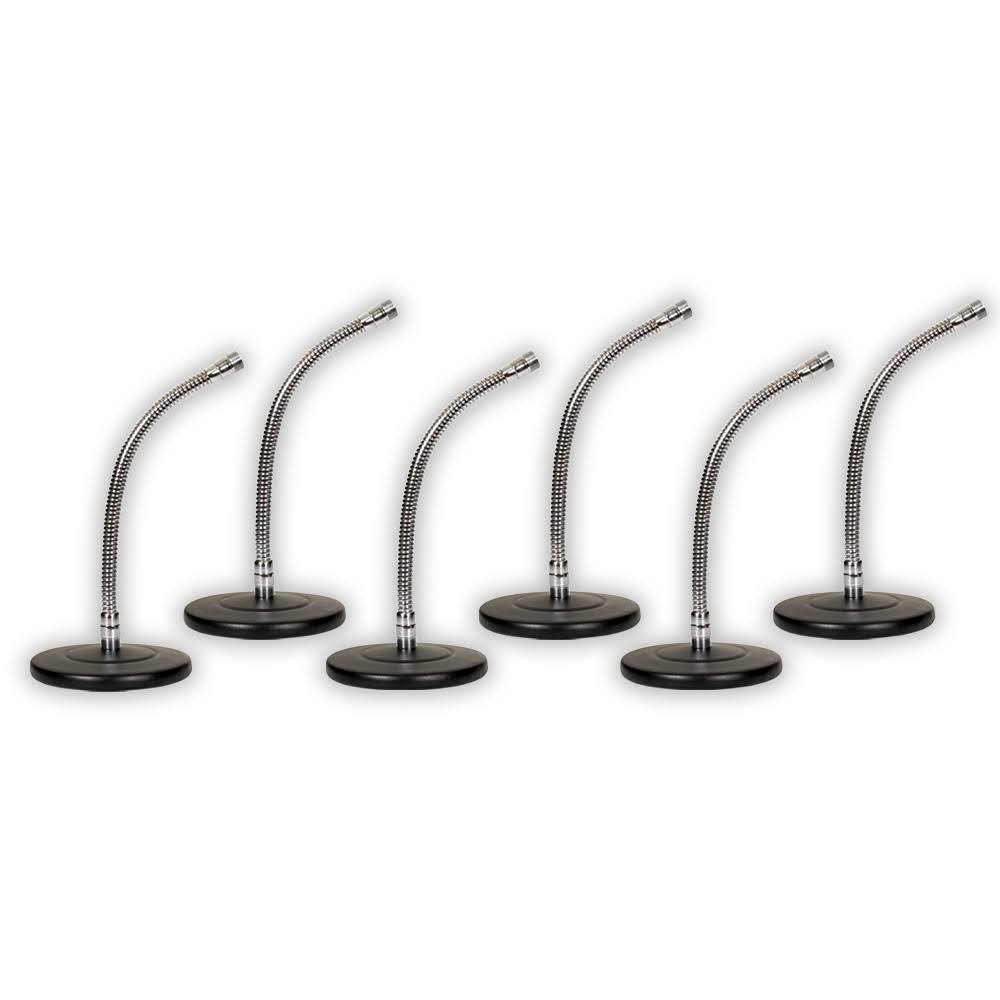 6 Mic Stand Set Tabletop Microphone Stands Gooseneck F46284