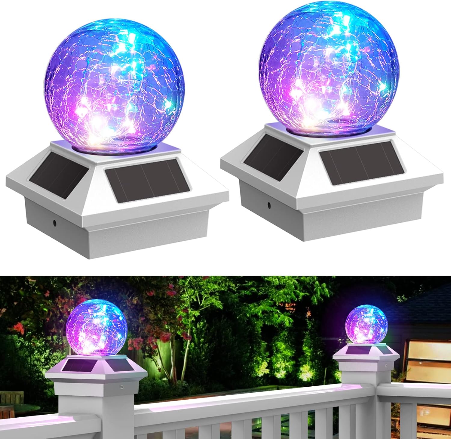 Solar Waterproof Post Cap Light for 4x4 Wood, 4 Pack T35330