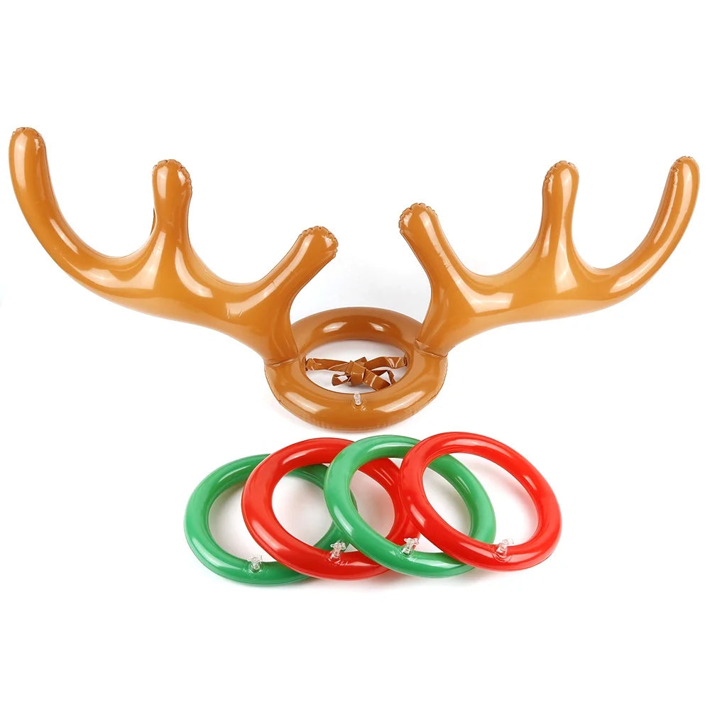 Inflatable Reindeer Antler Ring Toss Game with 4 Rings O7649