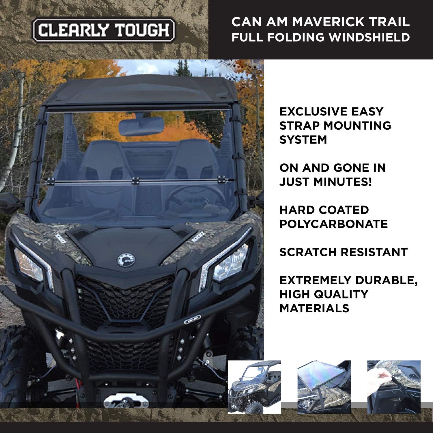 Full Folding Scratch Resistant Polycarbonate Windshield L5515