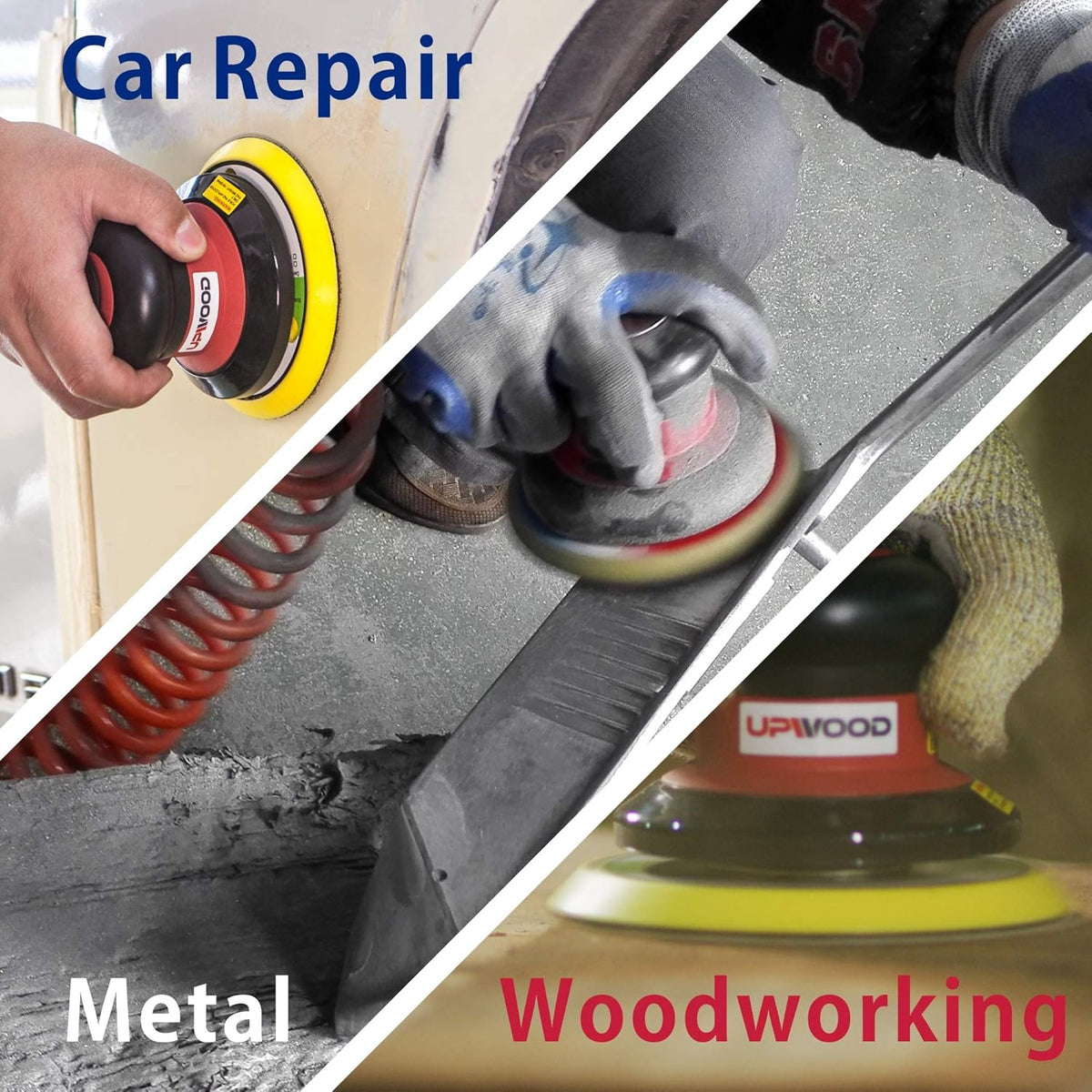 5 inch Air Random Orbital Sander, Dual Action Pneumatic Palm Sander, Pack of 2 K1009