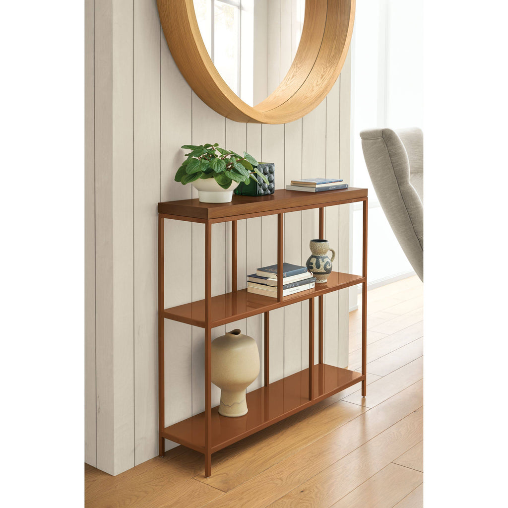 Bowen Console Table with Clear Tempered Glass Top and White Base S300894