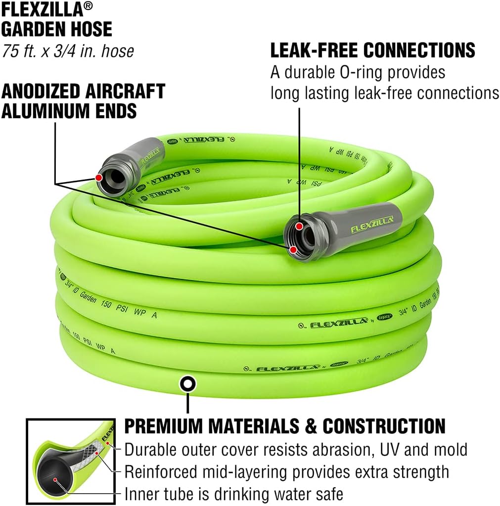 3/4 in. x 75 ft. Heavy Duty Lightweight Garden Hose, Pack of 2 Z401