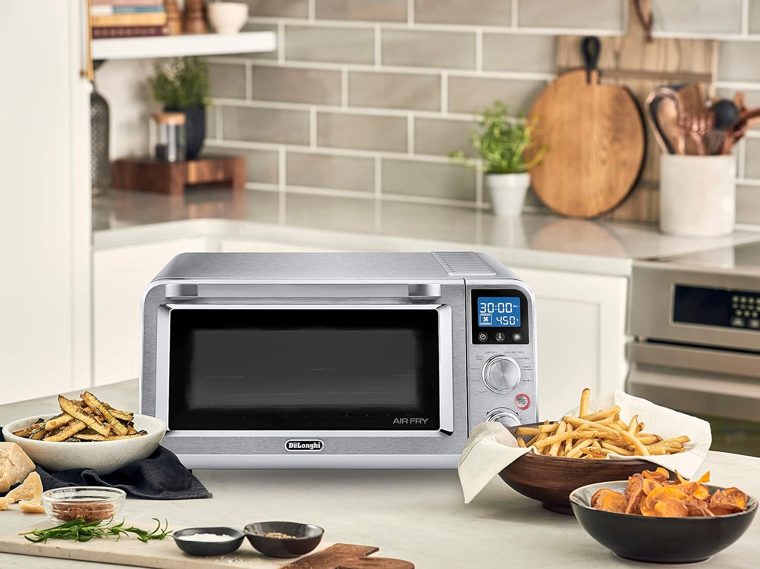 Stainless Steel 9-in-1 Digital Air Fry Convection Toaster Oven with Cooking Accessories H2488