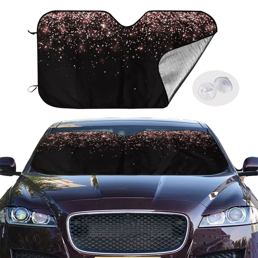 Rose Gold Glitter Windshield Sun Shade for Car Front Window T48759