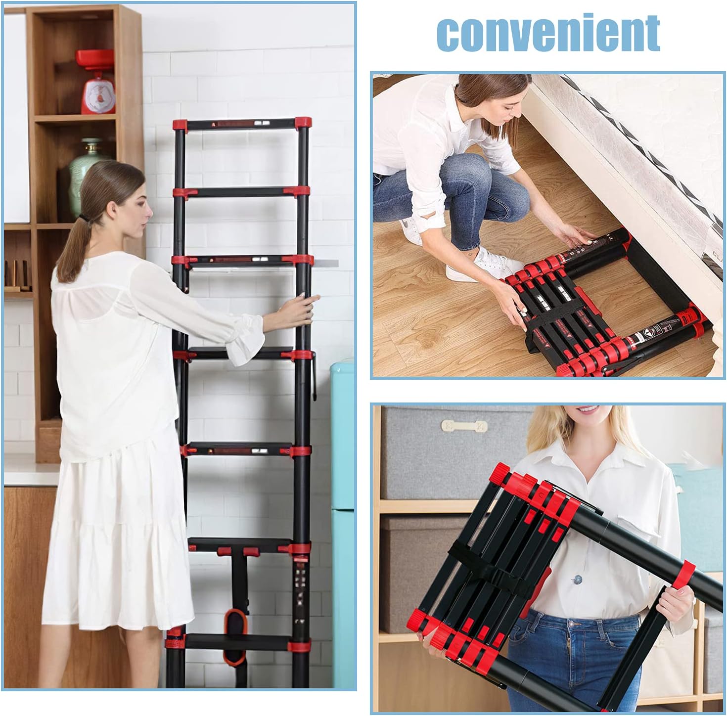 Telescopic Ladder 9+11 Aluminum A-Frame Extension Ladder W768