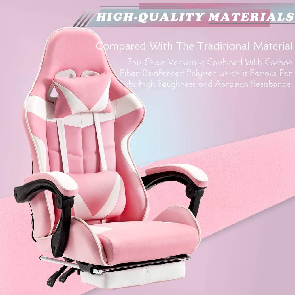 Pink Music Gaming Chair with Bluetooth Speakers D249042
