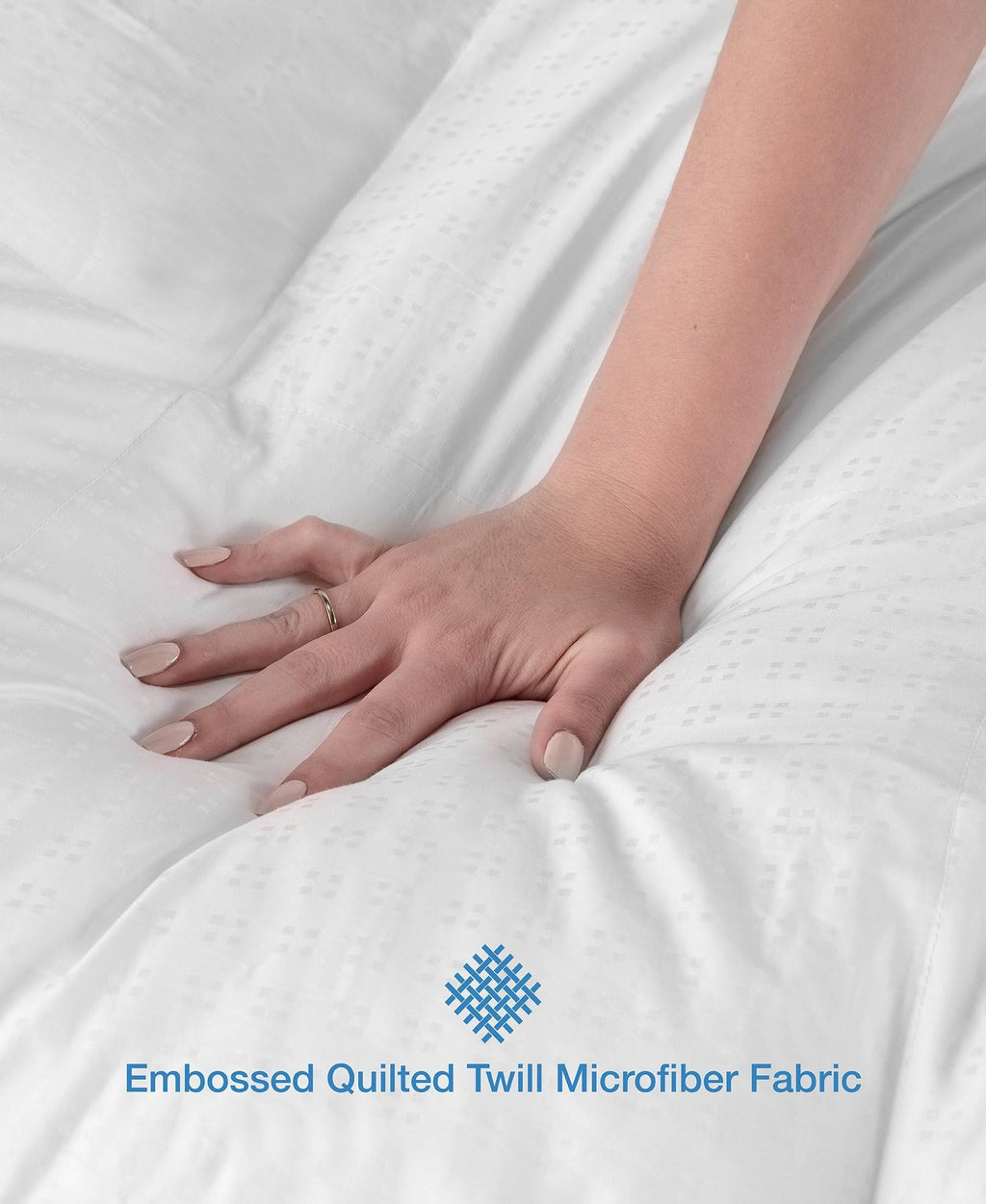White Full Fiberbed with Cooling Gel Beads O6462