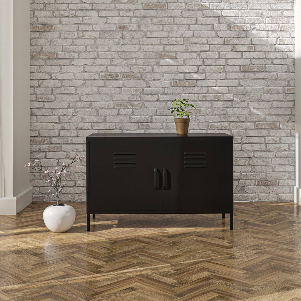 Pale Green 2 Door Metal Locker Accent Cabinet C327