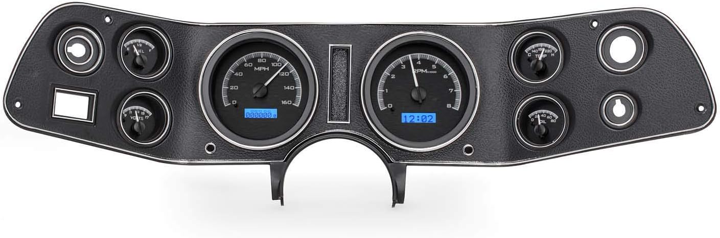 Analog Dash Gauges Black Alloy Blue D83057