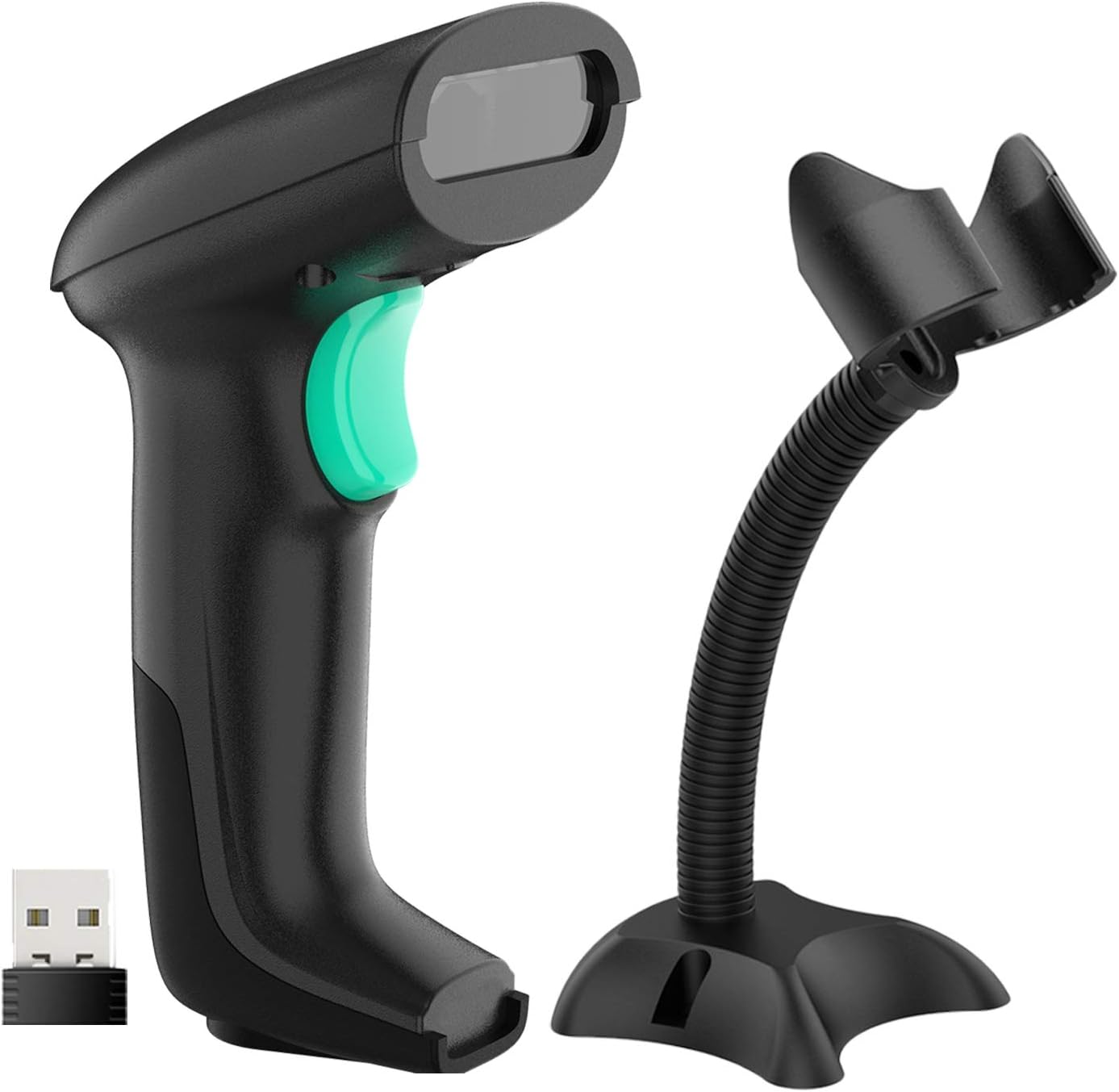 Wireless 2D Barcode Scanner with Stand, USB Cordless Bar Code Reader K7479