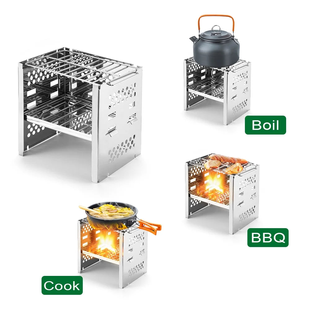 Stainless Steel Wood Burning Stove D8956