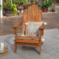 Navy Blue Wash Solid Acacia Wood Outdoor Folding Adirondack Chair X641