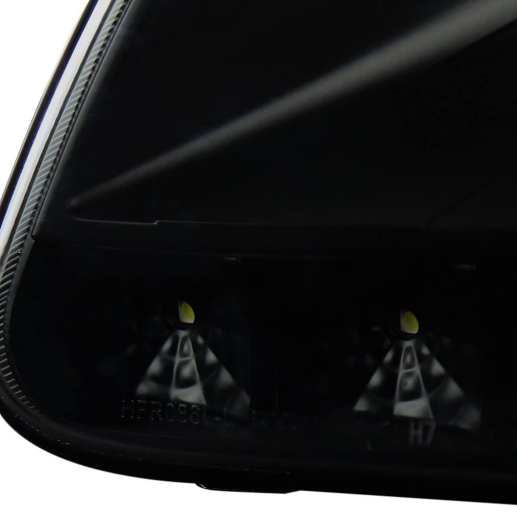 Black Smoke LED Projector Headlights Pair I2262