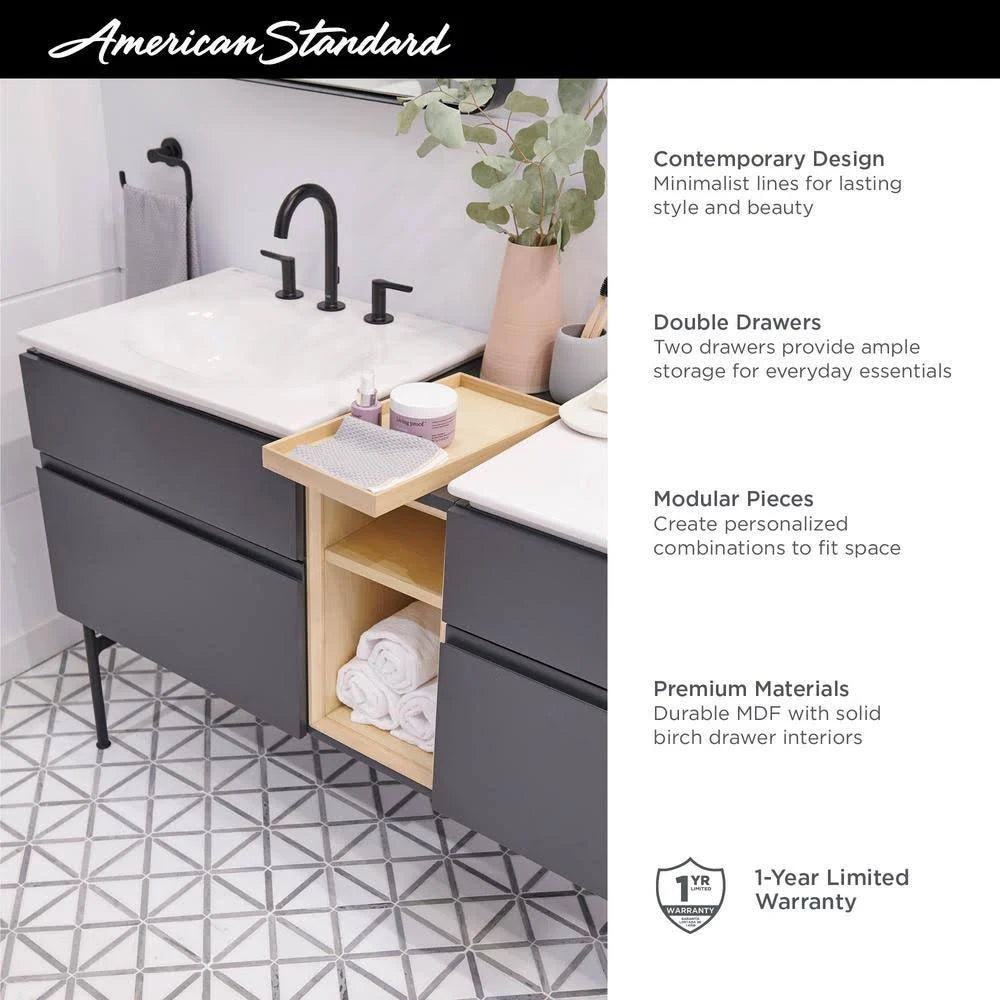 White Double Drawer Bath Vanity Cabinet I5500