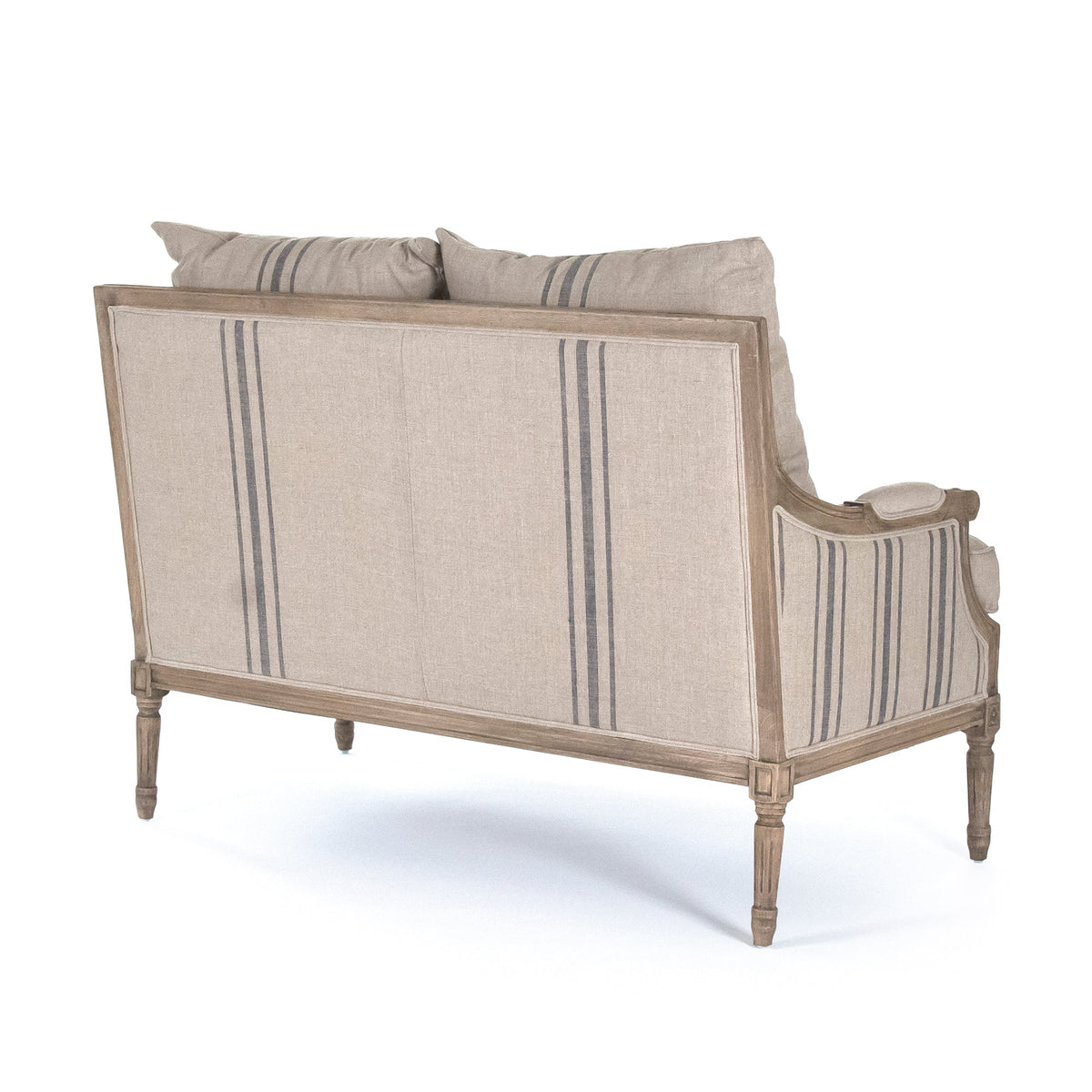 Stripe Blue Louis Settee S257